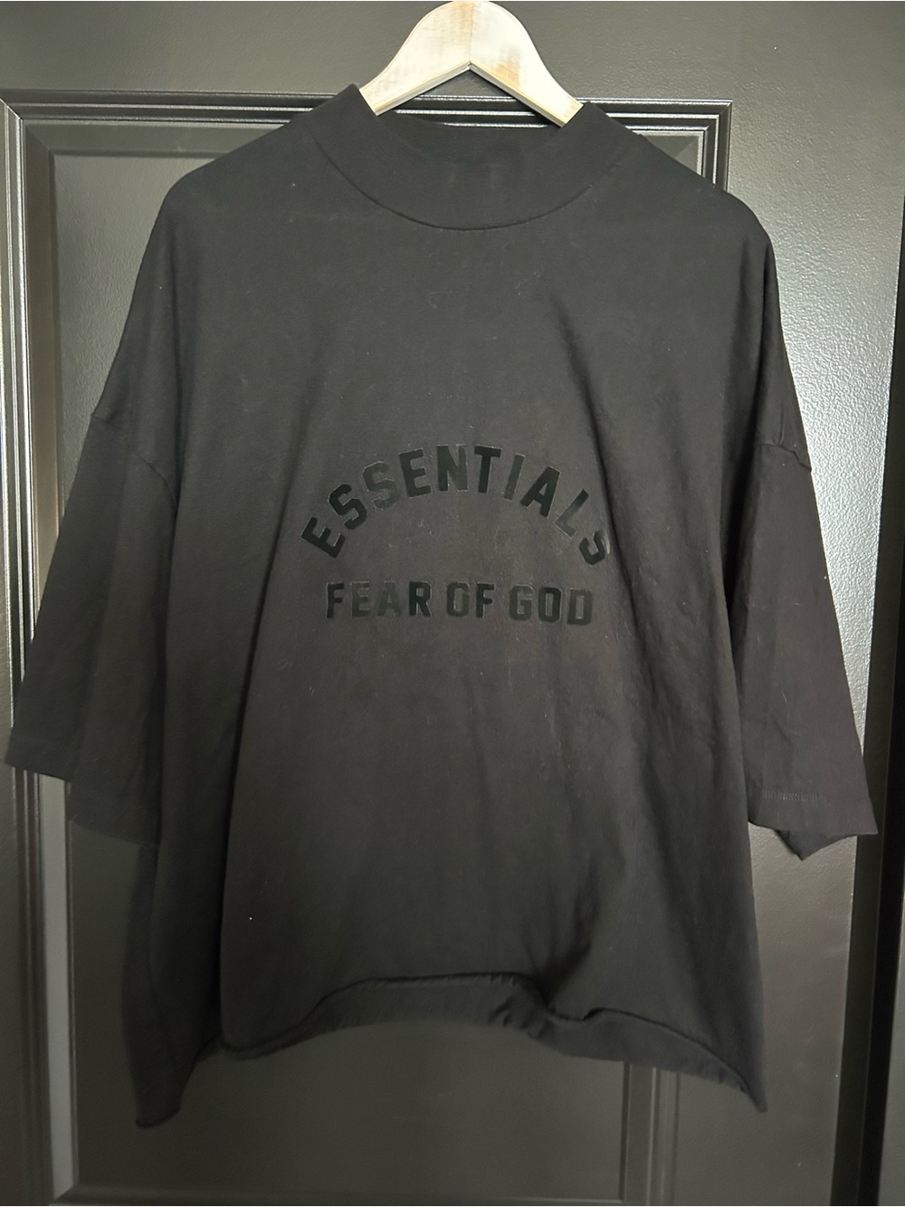 Fear of God ESSENTIALS Black Oversized Logo Tee